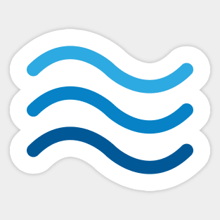 Minimal waves lines 3 in a row blue Sticker